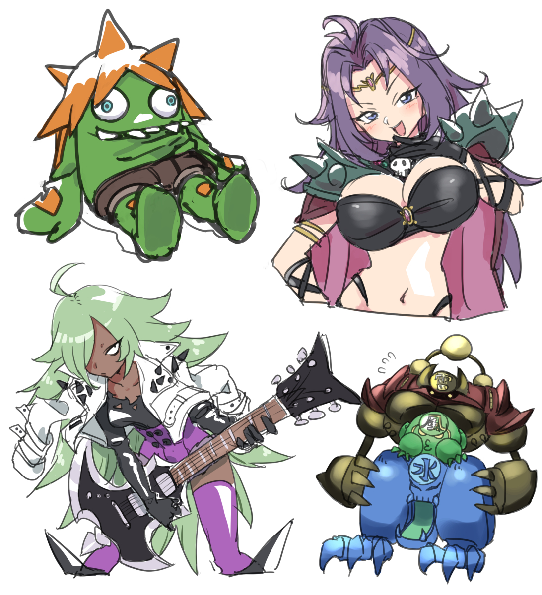配信お題らくがき ブランカちゃん 白蛇のナーガ ノイズ ゲート ガーディアン ガザシィのイラスト