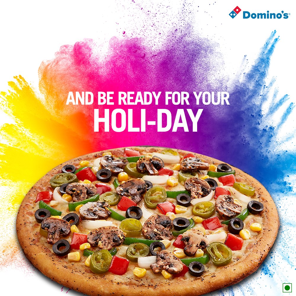 dominos_india's tweet photo. All set for your #Holi celebrations with Domino’s advance order feature
Schedule your hot and fresh meal your Holi-day now!

iOS: https://t.co/wpFK5zF9lE 
Android: https://t.co/CEbXk8Hg0X 
Website: https://t.co/aRNYvnj5li 

#Holi #Colors #FestivalOfColors #ChotiHoli #AdvanceOrder https://t.co/vKqGhvBRSt