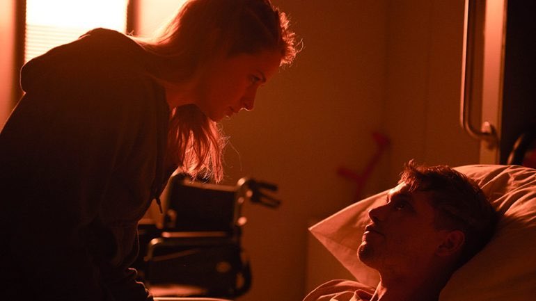 Billy Howle is mesmerizing as Caben – the bloody damaged and drug-abusing son of Max (Richard Gere ) • Mother Father Son (2019 — ⁦Starz Play)