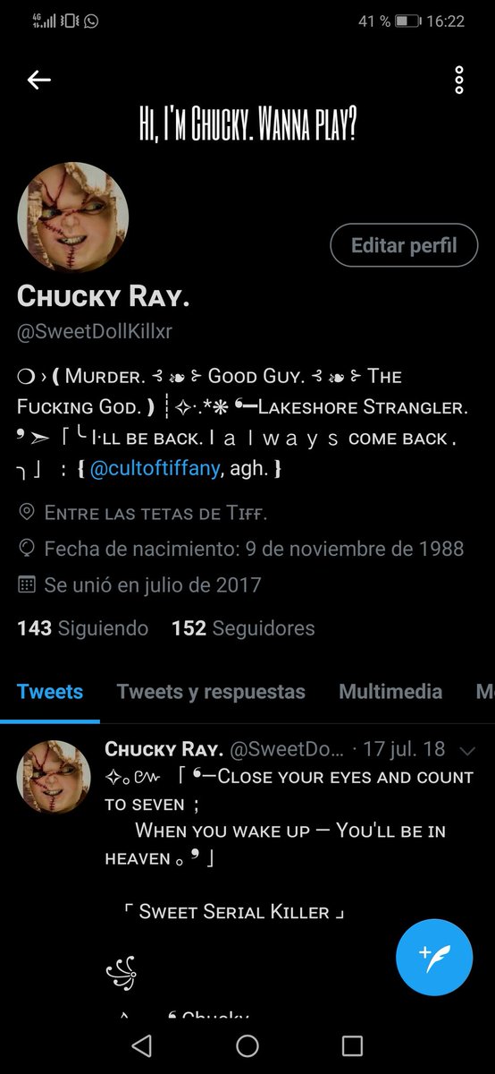 SweetDollKillxr's tweet photo. Y volvemos al: copio y pego biografias y fijados porque no tengo puta personalidad ninguna y me esfuerzo lo mínimo.

Y por esta gentuza a uno se le quitan las ganas de volver a rolear.

Por favor, RT. https://t.co/RAy81scdt9