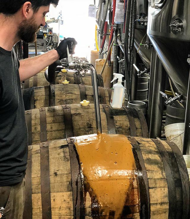 Transferring our @otherhalfnyc collaboration stout into 10 &amp; 12 year #elijahcraig barrels. 
Now we wait...
#waitingisthehardestpart ift.tt/39v33ZG