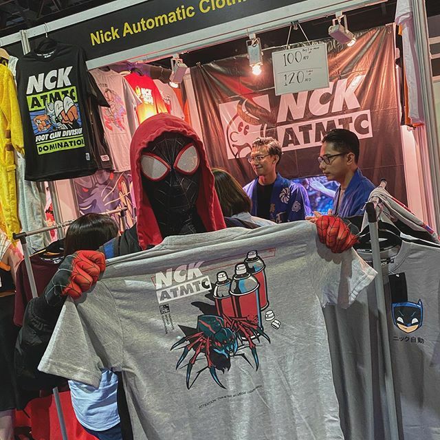 Even Miles dropped by to get a shirt!  Visit us at @mefcc until Saturday. 🕷

#nickautomatic #nckallday #mefcc ift.tt/32TnX2b