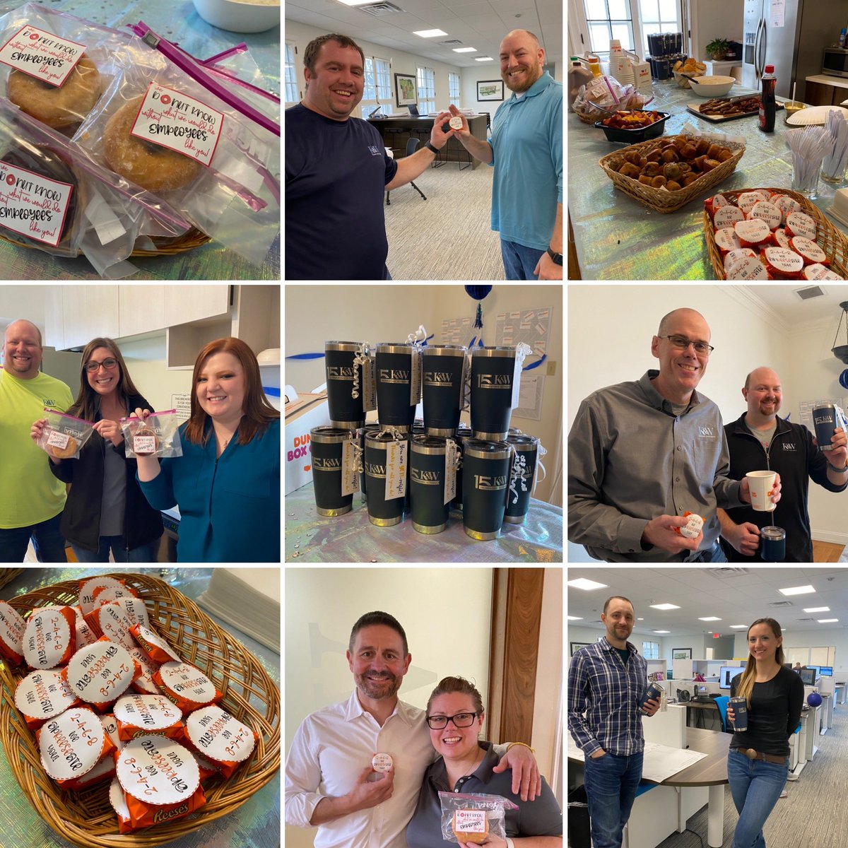 #EmployeeAppreciationDay celebration! We ‘Donut’ know what we would do without them and we ap’reese’ate their dedication! This team makes #KandW shine! They’re #YETIrrific!