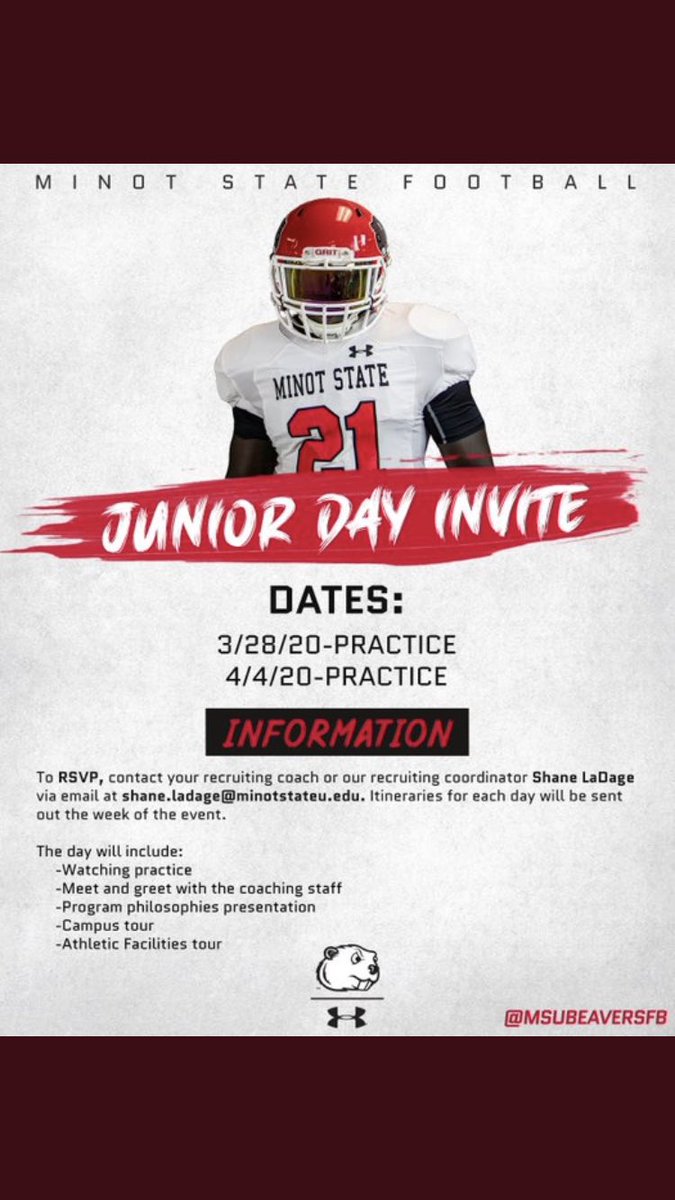 Thank you coach <a href="/JacobZier/">Coach Zier</a> for the Junior day invite!