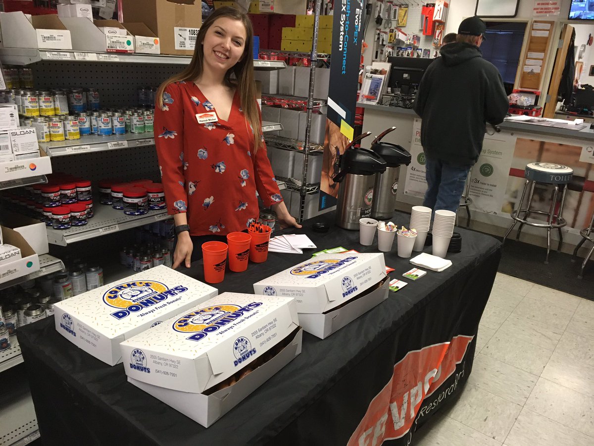 Hannah all set up at Keller Plumbing supply for a morning breakfast! #ServproLinnCounty