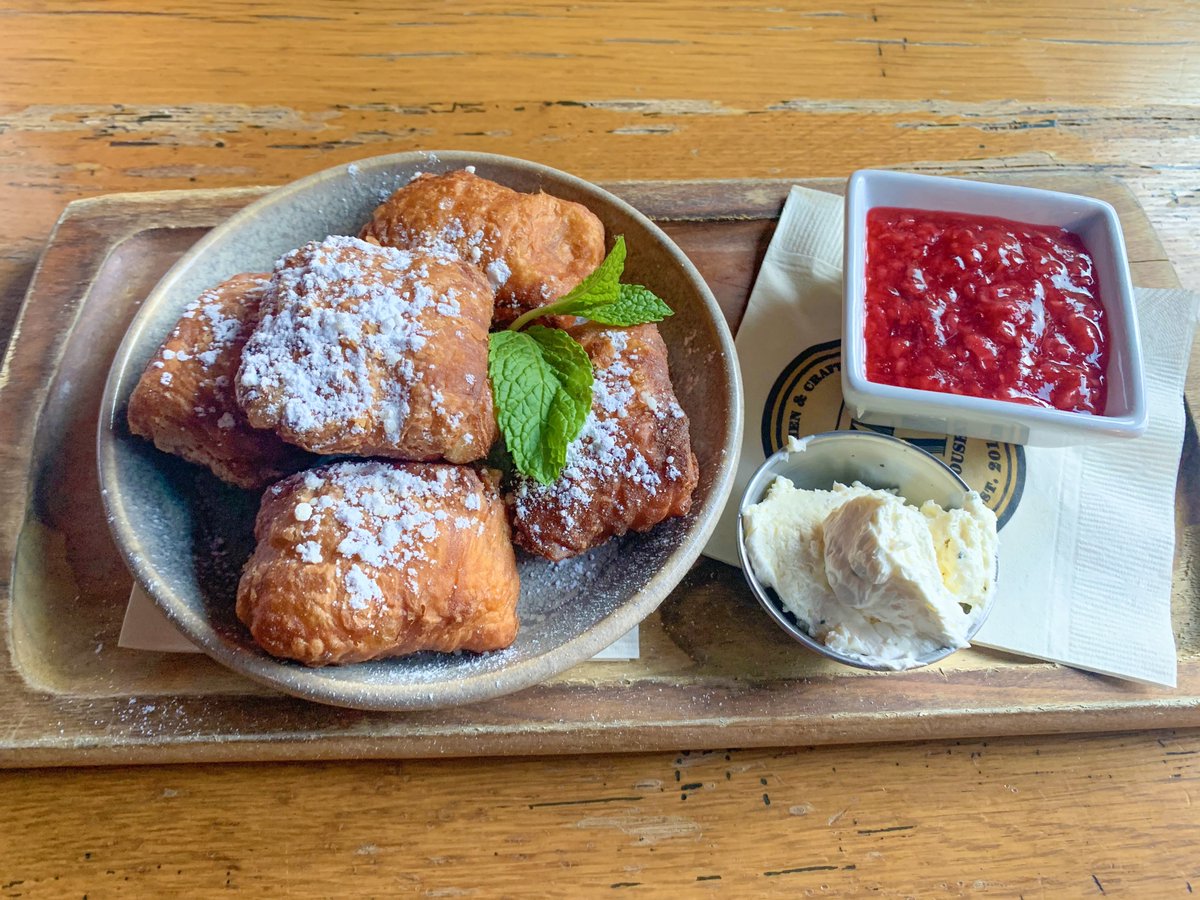 Acting all French with our new beignets!