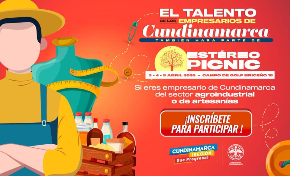 La oficina de la Gestora Social de Cundinamarca abre la convocatoria dirigida a 19 empresarios del sector artesanal o agroindustrial del Departamento para que puedan participar con sus productos en el área comercial del Festival Estéreo Picnic. bit.ly/2TCaI1m