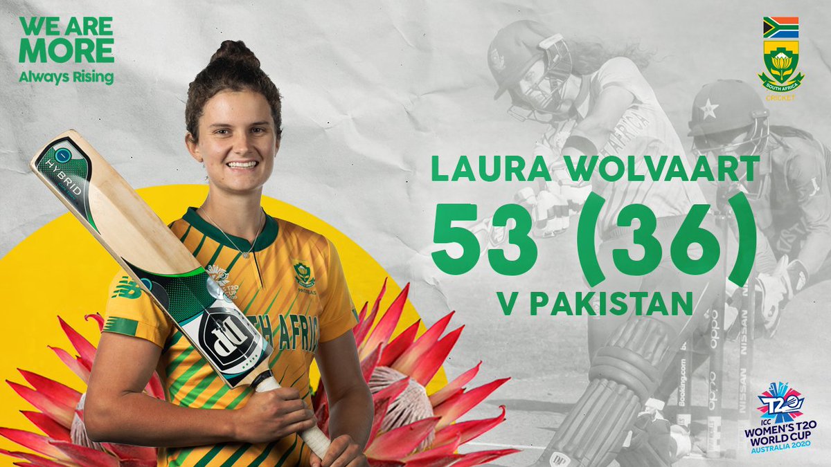 ProteasMenCSA's tweet photo. We Still not over 𝐓𝐇𝐀𝐓 Laura Wolvaardt #T20WorldCup performance 🔥

We welcome the @Momentum_za Proteas back home💛🙌💚:

📅 :07/03/20
📍: O.R. Tambo International Airport
⏱️: 16:30

#AlwaysRising https://t.co/uMvskO16VG