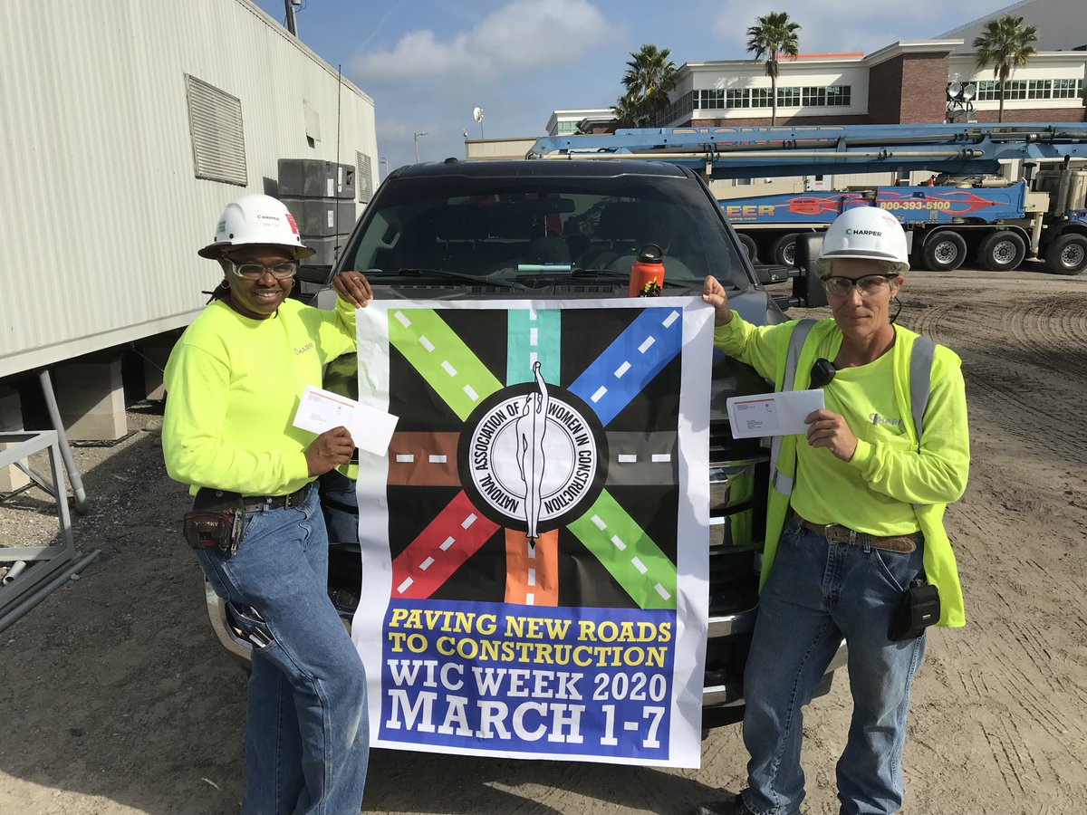 HarperLimbach's tweet photo. Harper West Florida’s Plumbing Foreman, Sharon Heard, and Journeyman Plumber, Berit Chesley, celebrating Women In Construction Week on the AdventHealth Tower job site in Tampa! #nawic #wicweek2020 https://t.co/BdTCuBwBOx