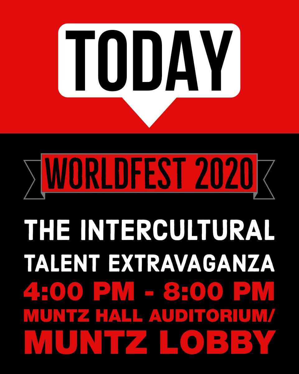 UC_EPS's tweet photo. Happening TODAY!!!! 
#WorldFest2020 #WF2020 https://t.co/LXjSH2YC7x