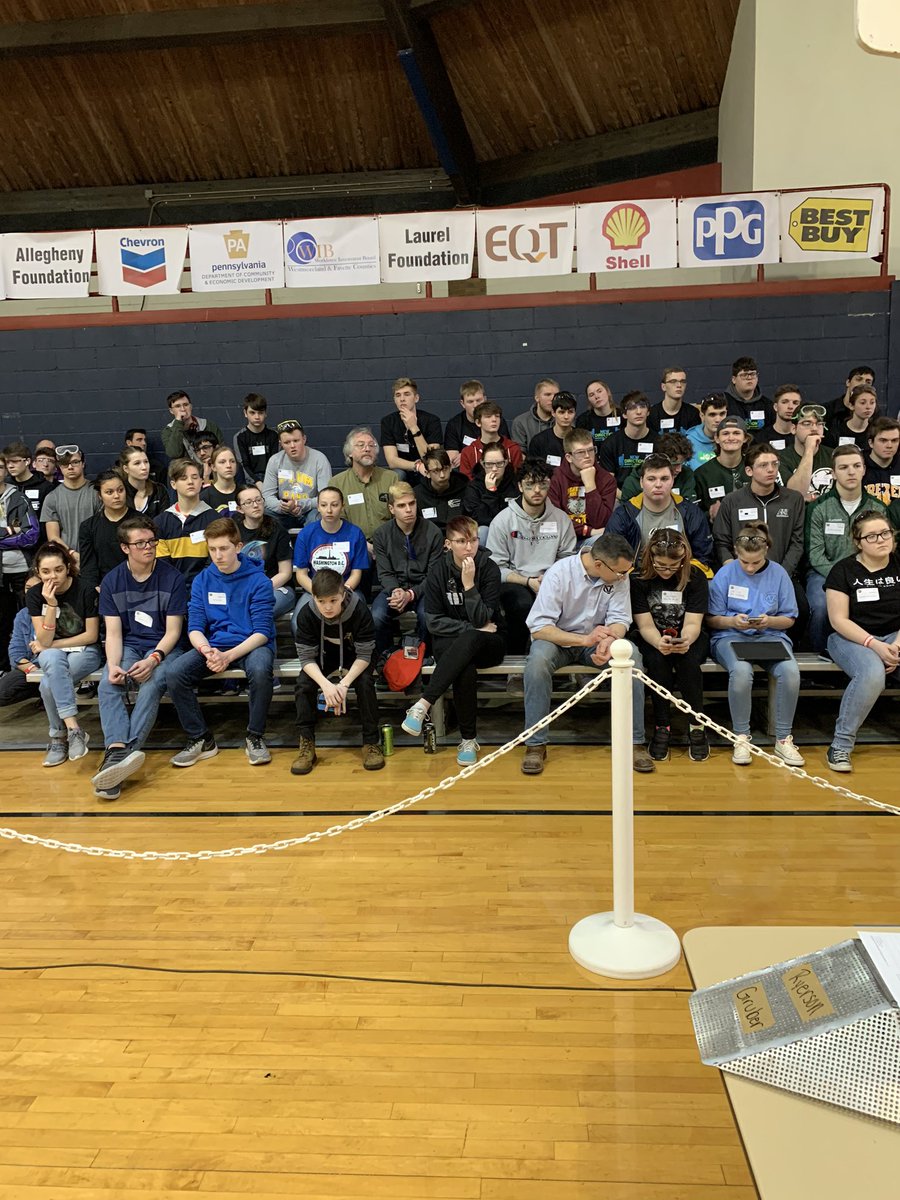 SCWDB15's tweet photo. It’s that time of year again! @BotsIQSWPA prelims at @RMU. Good luck to al of our local high school teams. #sparkswillfly #workforcedevelopment #crowbarseason #robotics #STEM #botfights https://t.co/x22pOR1rrw