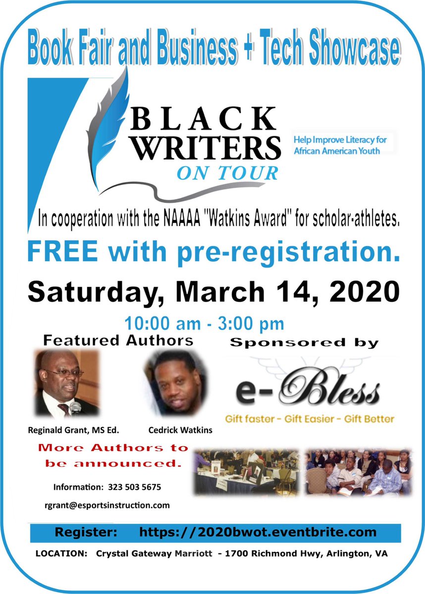 So excited to announce that we are sponsoring the Black Writers On Tour! Come and check us out. This is a huge milestone for us💛

#ebless #watkins #FridayMotivation #blessed