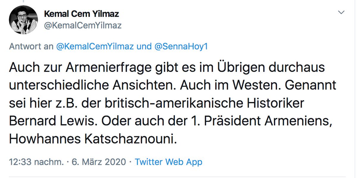 HAYPRESS_news's tweet photo. Herr @KemalCemYilmaz ist Diplom-Musikpädagoge (!), Künstler der Initiative @RhapsodySchool, wo er mit Kindern zusammenarbeitet, und ist bekennender Leugner des Genozids an den Armeniern, den er mit Argumenten der türkischen Staatsdoktrin negiert. Ist das tragbar? https://t.co/T8kzhHY9mN