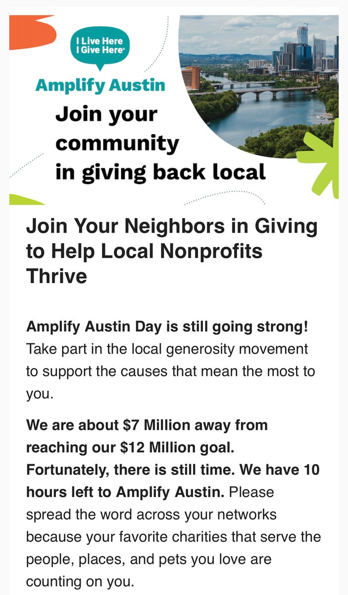pensforpals's tweet photo. 🙏☺️♥️Today is the day of giving At Amplify Austin! We wait all year for this one day. Please donate to PFPO today by 6pm! Donations are being matched in some cases/by some companies.  #ilivehereigivehere #amplifyatx our goal is $10,500.00
DONATE AT https://t.co/BfY4aIIT7P
THX https://t.co/Ny6exxEVgT