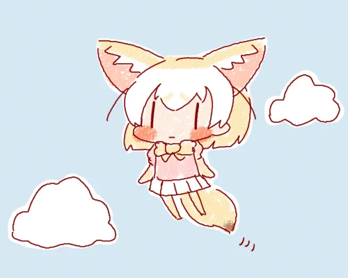 空を飛ぶフェネック 