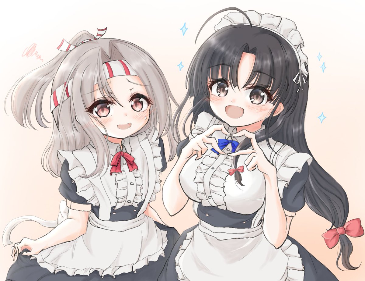 無言でメイドさんをあげる見た人もやる 古き時代のオタクなんでメイド大好きです かさしのイラスト