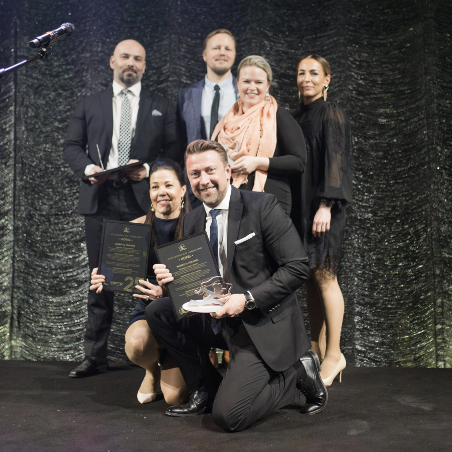 GustafFrom's tweet photo. As the jury summarized, 'The message gets through by not only telling the story, but telling the story through warm humor.' Congrats @PohjolaVakuutus and our whole team at @hasanpartners  for the Silver Award at #voittogaala2020 #kaikenvoikorvatapaitsielämän #markkujajohannes https://t.co/GkZEQesDi5
