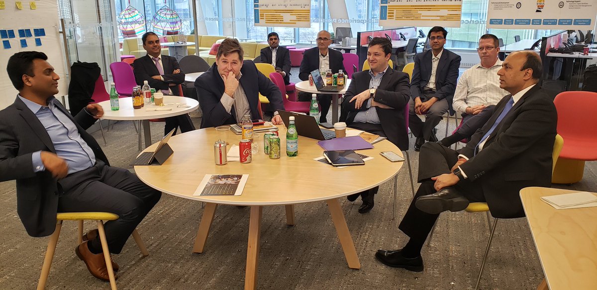 TCS's tweet photo. We are inspired by @AmTrustinsured's Chris Foy, Ariel Gorelik, Michael Lebor, Chris Parkinson and Ryan Kollar. We hope this innovation day at TCS NY Pace Port™ has sparked new ideas &amp; the art of possible in transforming your agent experience &amp; your customer journeys! https://t.co/8DxinSciTg