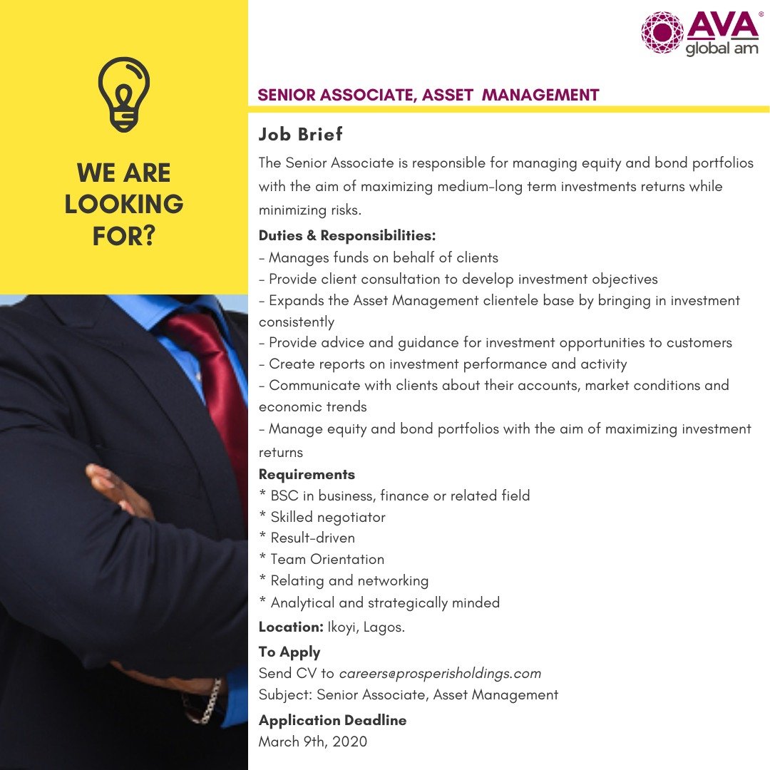 avacapitalplc's tweet photo. We are hiring!!

#vacancy #jobopportunity #opening #Assetmanagement #IWD2020 https://t.co/sJ05581toW