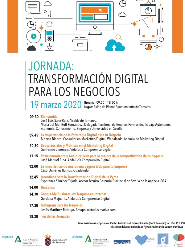 Aprende a enfrentar los nuevos retos digitales para los negocios #transformaciondigital en @tomares_es
Jornadas Transformación Digital
🗓 19 de marzo
Inscripciones: ✉️ comercio@tomares.es fdiazo@andaluciaemprende.es
<a href="/aemprende/">Andalucía Emprende</a> #cadetomares #sevilla #emprendimiento #somosemprende