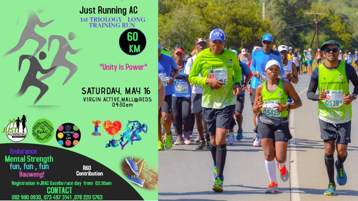 justrunningac's tweet photo. Join us for the long run. #16052020 #roadtoComrades2020 #Team430 #journeytogreatness #iphupholam #iphupholwethu #daretodream #daretorun #comrades2020 https://t.co/DqJDcRqINk
