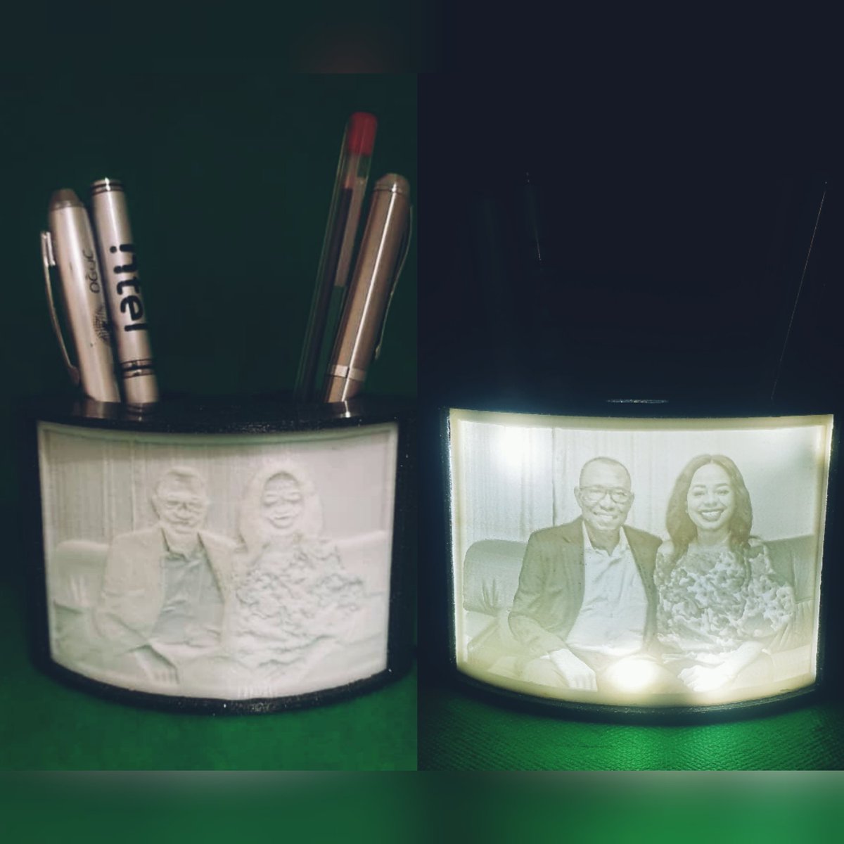 Stampar3D's tweet image. This 3DPrinted Lithopane pen holder is a great addition to any desk space.
Get in touch with us and let's discuss how we can bring your ideas to life!

#3dprinting  #Stampar3d #3dprinted #3dprintedpenholder #nigeria #lagos #glowinthedark #friday #creativity #nigerianmakers