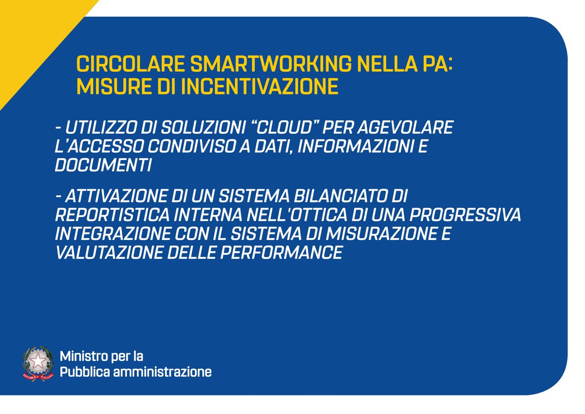 giuslavoristi's tweet photo. 🌐 Addio alla fase sperimentale dello #smartworking. 
Entra a regime l'obbligo per gli enti pubblici di adottare misure organizzative per permettere ai dipendenti di effettuare per davvero il lavoro agile.
📑 Il testo completo della circolare @FunzPub 
👉 https://t.co/UqmdYrie7u https://t.co/zMfkTHCA5O