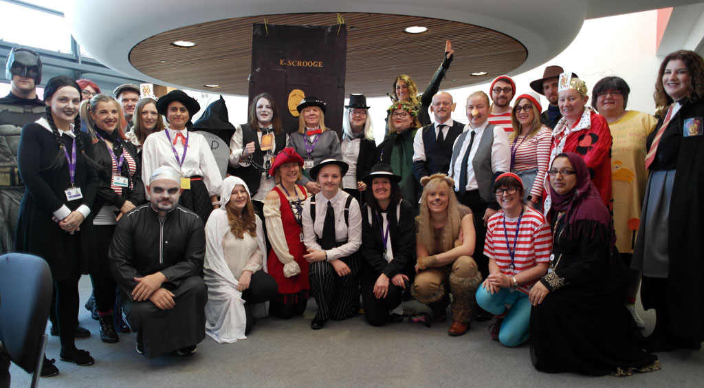 BCHS_uk's tweet photo. Yesterday was #WorldBookDay at Blackburn Central High School. A fun filled day of smiles and laughter! Thanks Mr Tyrie aka Batman &amp; Miss Whitlock aka Poison Ivy for organising. https://t.co/bfmlvXKfho