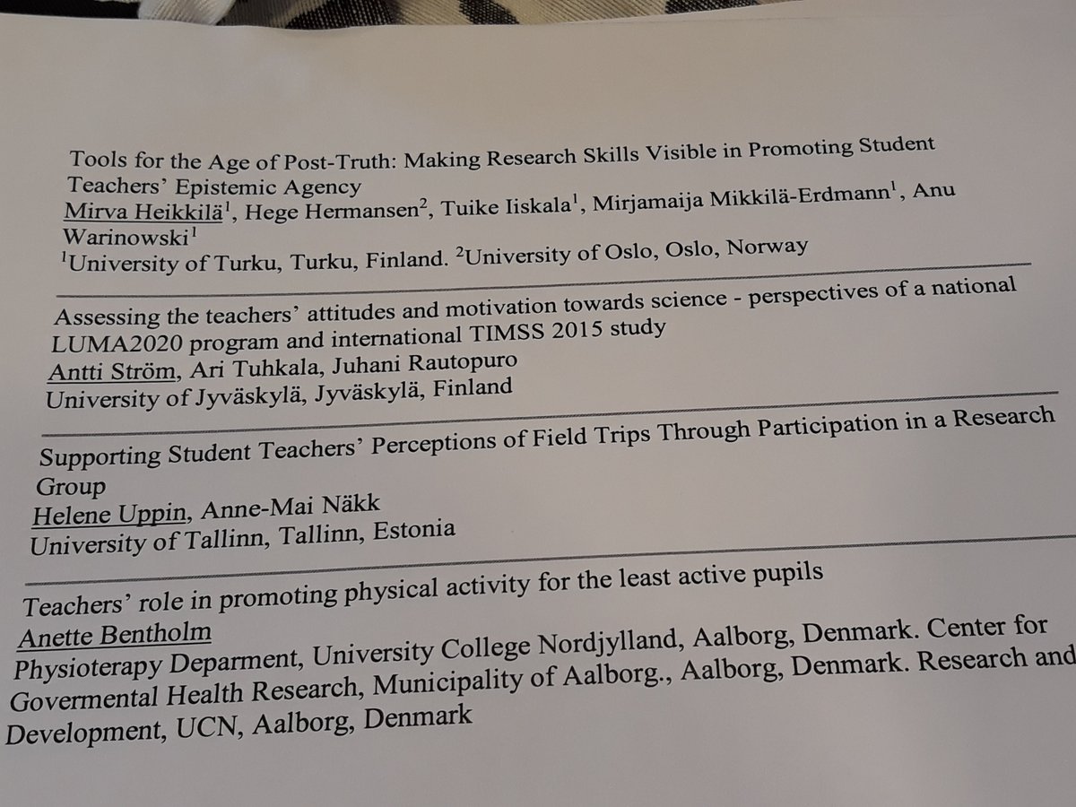 Chairing a session <a href="/nera2020/">nera2020</a> with a rich array of topics related to teachers' #professionaldevelopment and #teacher #education, don't you think? <a href="/UniTurku/">Turun yliopisto - University of Turku</a> <a href="/utueducation/">Kasvatustieteiden tiedekunta - Turun yliopisto</a> #school