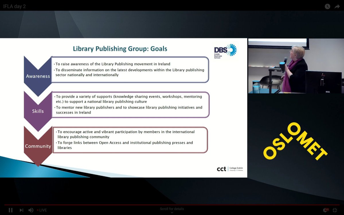 magsironelly's tweet photo. Great overview and outline of the Goals, Vision and Values of @LAIonline Library Publishing Group by @marie_librarian & @JaneBuggle #Libpub2020 https://t.co/x2EynH1qmD