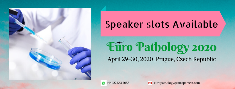 #Speaker Slots Available
Global Presence of Your Research@ 18th European #Pathology and #Medicine Congress, April 29-30, 2020 Prague, Czech Republic
For more details PS: europathology.pathologyconferences.com
