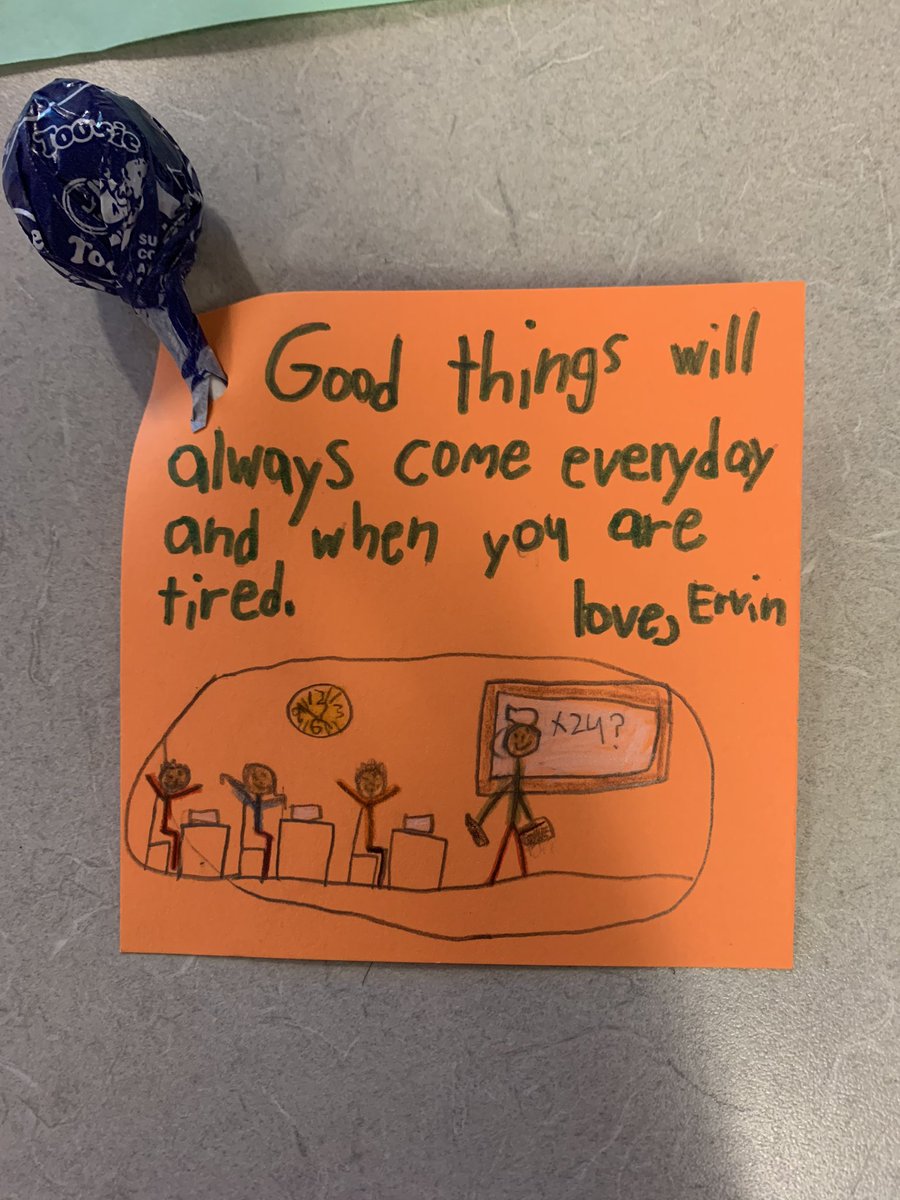 I had my last induction meeting for #CBSD and little 2nd graders left us the sweetest notes! #WordsOfWisdom