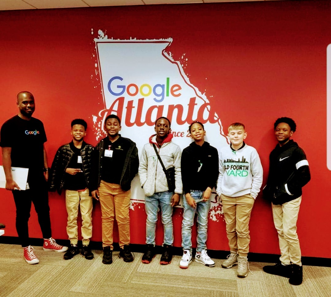 CodingWCulture's tweet photo. So this happened!! My @KindeziSchool 6th/7th CS Scholars visited @Google as a part of their #PowerMyLearning App Challenge! Ss got real time feedback and collaborated on their apps with the #BlackGooglerNetwork ! @CarstarphenMJ @apsupdate @DrYwindham @Alex_n_wndrlnd https://t.co/iLqX6YkLJe