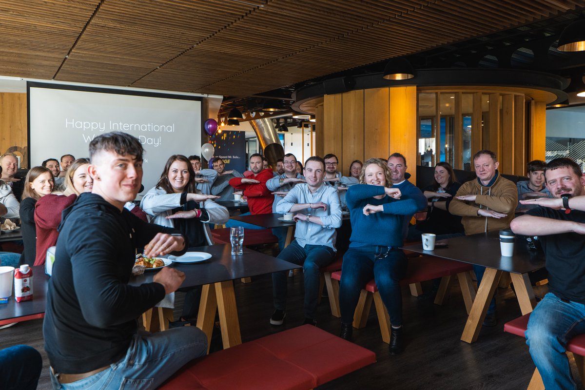 teamworkdotcom's tweet image. This morning our staff gathered in Teamwork Campus One to celebrate #IWD2020. Our Head of Customer Engagement, Eleonora Guagnino, gave an inspiring talk on her career to date and shared her insights with everyone. #EachforEqual #ThisIsTeamwork