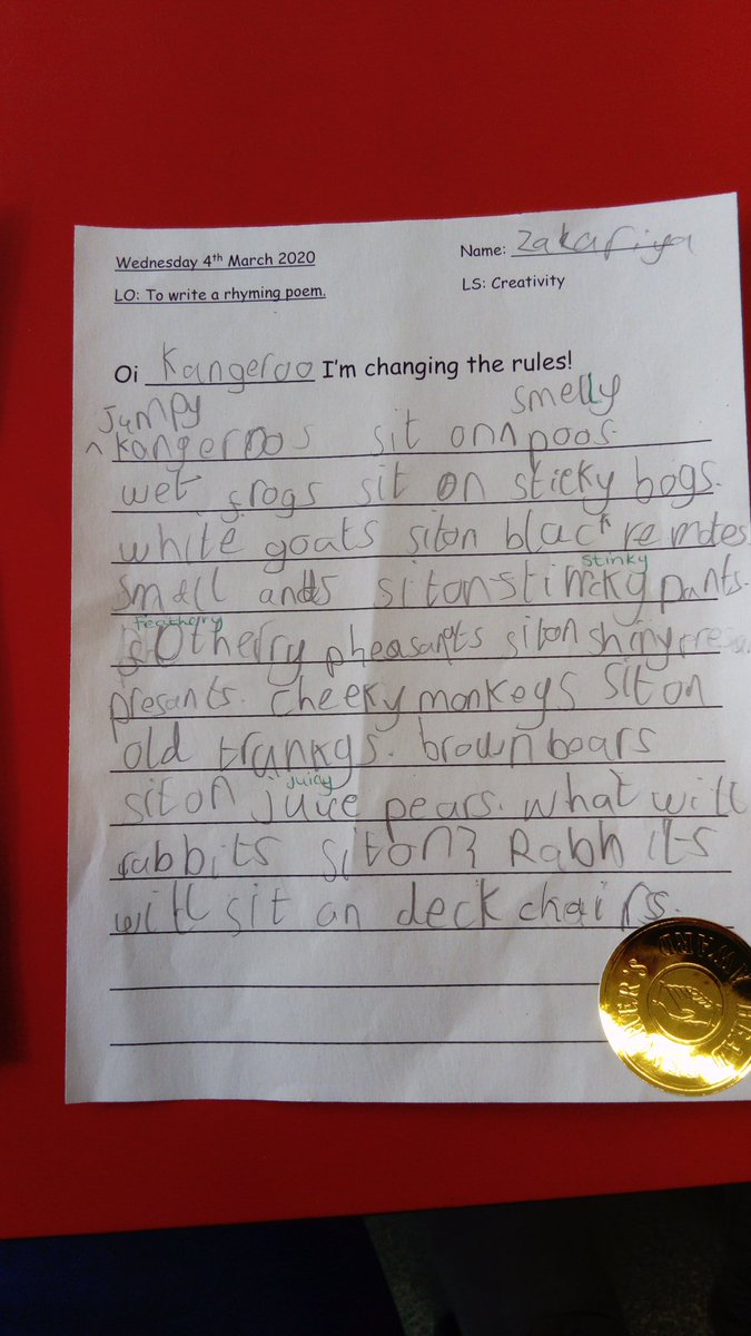 copschool's tweet photo. Budding poets in Year 1 #oidog #letsrhyme #poetryisfun https://t.co/kBSzll8w2i