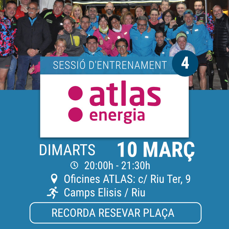 Dimarts vinent Entrenament 4 - ATLAS energia
Nou patrocinador de la Cursa Bombers, ens ofereix una gran "Promoció" per tots als Runners.
bit.ly/promocio-atlas
#lleidagorunit #10anysbombers #running #Lleida
<a href="/SanMiguel/">Cervezas San Miguel</a> <a href="/bbva/">BBVA</a> <a href="/spactiva/">sp|activa Prevención de riesgos laborales</a> <a href="/walaesports/">Wala</a> <a href="/ATLASenergia/">ATLAS Energia</a> <a href="/CocacolaEP_es/">Coca-Cola EP Iberia</a>