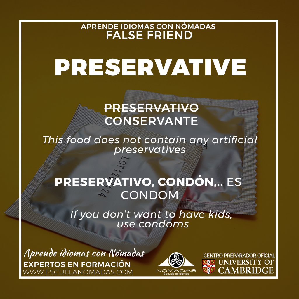 NomadasViajes's tweet photo. #EnglishFalseFriend PRESERVATIVE 🇬🇧 Aprende inglés con #Nomadas Escuela de #idiomas - #NomadasTips
.
.
.
.
#inglesConNomadas #falseFriend #vocabulary #flashcard #english #ingles #learn #cambridge #languages #pet #first #cae #AlcazarDeSanJuan #EsAlcazar #vocabulario #CiudadReal https://t.co/0vheJFrpcA