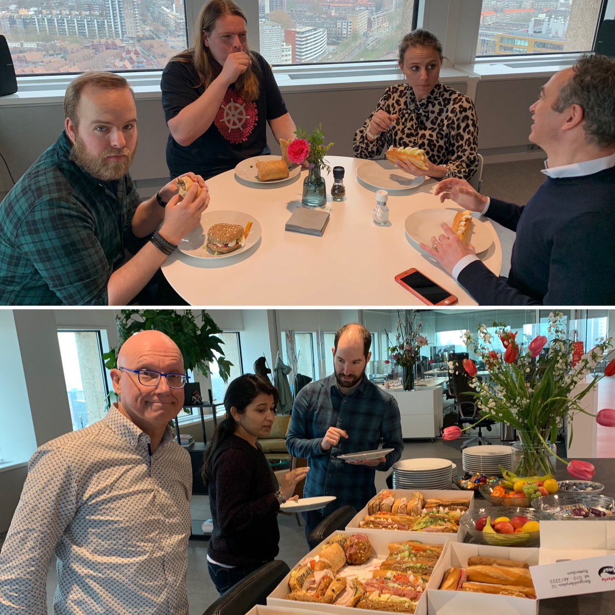 LunatechLabs's tweet photo. Delicious sandwiches at our Rotterdam offices for our #fridaylunch! #lunatechlabs #bestplacetowork https://t.co/Zd0NPxxiRi