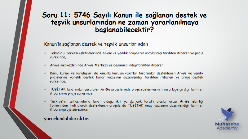 MuhasebeAcademy's tweet photo. Soru 11: 5746 Sayılı Kanun ile sağlanan destek ve teşvik unsurlarından ne zaman yararlanılmaya başlanabilecektir?
#ArGe #ArGeMerkezi #TasarımMerkezi #Teknopark #Teknokent #muhsgk #luca #logoERP #zirve #muhasebe
#SMMM #YMM https://t.co/f5UUBYuPG8
