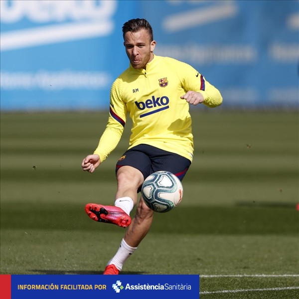 Arthur, en un entrenamiento con el Barcelona (Foto: FCB).