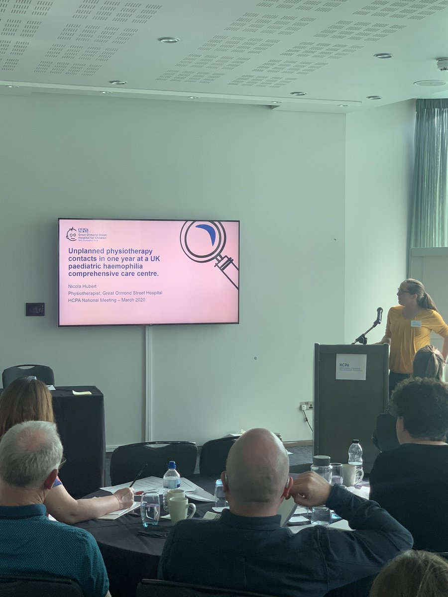 HCPA11's tweet photo. HCPA Annual Meeting 2020 - Nic Hubert: An overview of unplanned physiotherapy contacts in a London paediatric haemophilia CCC. https://t.co/55HXff5h5Y