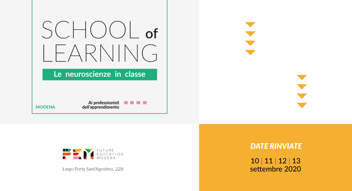 FutureEduModena's tweet photo. La #SchoolOfLearning, prima scuola di alta formazione in Italia dedicata a neuroscienze ed apprendimento, è rimandata al 10-13 settembre con il medesimo format.
Per iscriversi consultare il sito | https://t.co/9sCWmBD5gi
🗞 Leggi la news completa | https://t.co/dW3voUwyz3 https://t.co/PQvyMAYYfe