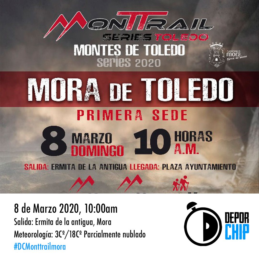 deporchipcom's tweet photo. 👉 Recordad que este fin de semana tendrán lugar la 7ª CARRERA SOLIDARIA POR LA IGUALDAD en Toledo y la primera prueba de las MONTTRAIL SERIES en Mora.

¡Os esperamos! https://t.co/qjLW6QMBNo