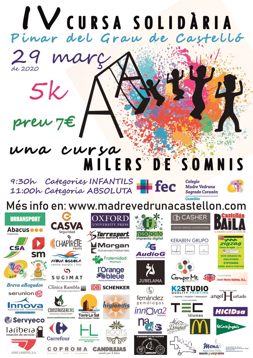 HICID1's tweet photo. Patrocinadors IV Cursa Solidària Pinar del Grau de Castelló #unacursamilersdesomnis https://t.co/FZoTx5EnAX