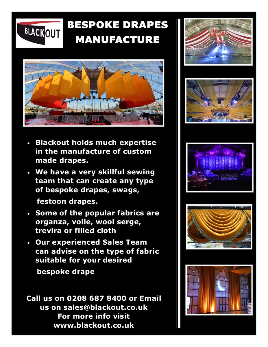 Blackout manufacture team can create any bespoke drape for your event. #bespokedrapes#drapes#events#eventprofs#drapemanufacture