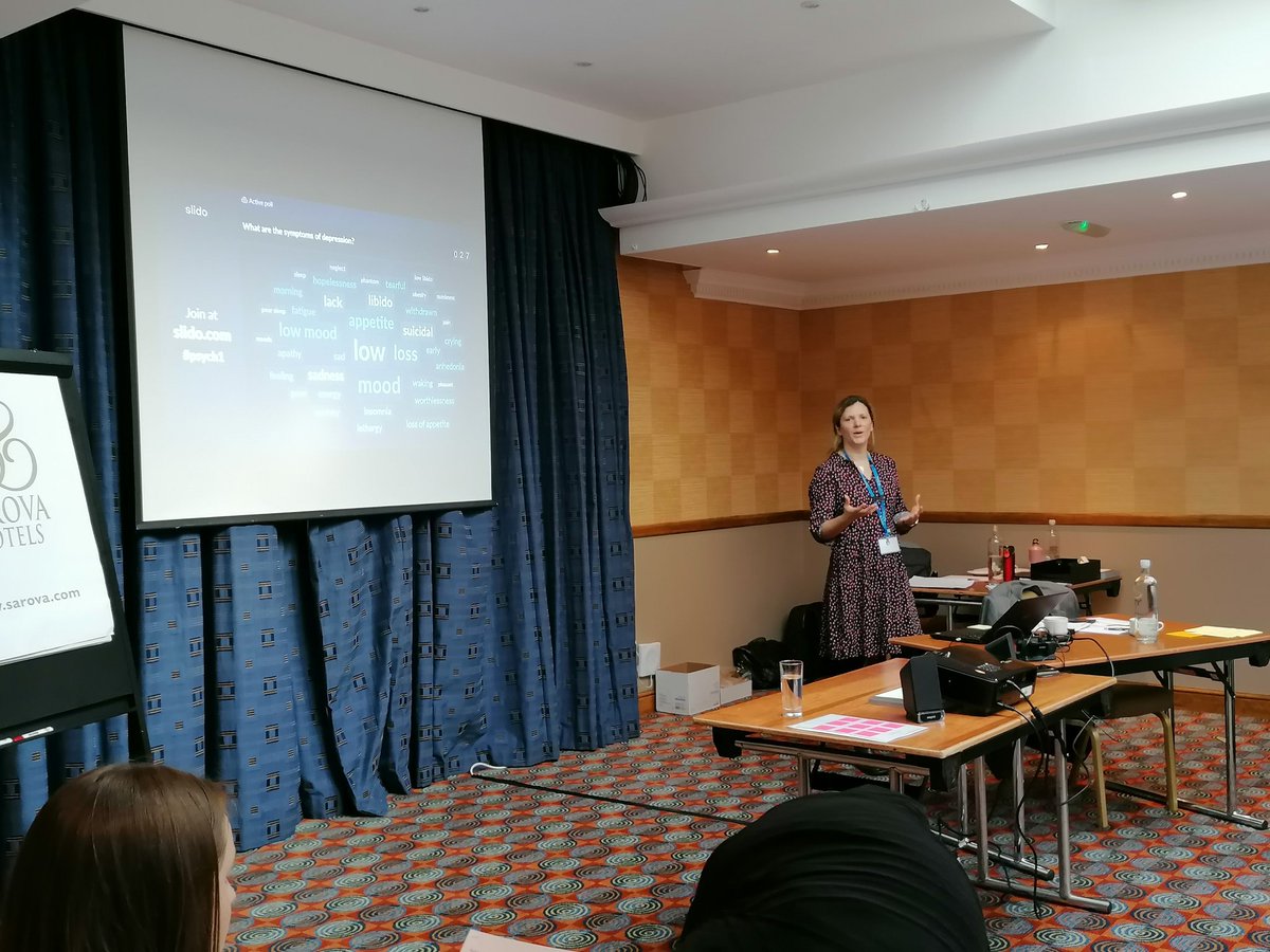 PharmaDown's tweet photo. #Psych1 Hannah Macfarlane explores the presentation and management of depression @Macfarlanes25 https://t.co/YmlvJMNAHE