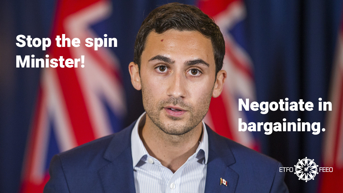 “Despite Minister Lecce’s pronouncements to the media this week, the government has not initiated any contract talks with ETFO,” said @etfopresident. “We will do what it takes to stop the Minister’s rhetoric ..." shar.es/aH3sG7 #onpoli #redfored