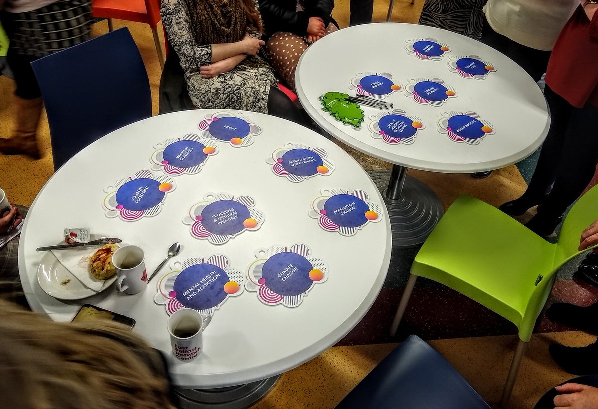 EBCDA's tweet photo. Good conversations with community workers this morning on the #ResilientBelfast strategy. Clear messages on supporting personal, family and neighbourhood resilience and balancing this with the "big stuff" (climate, economy etc) alongside practical stresses (eg housing, transport) https://t.co/dc4m9hscOW
