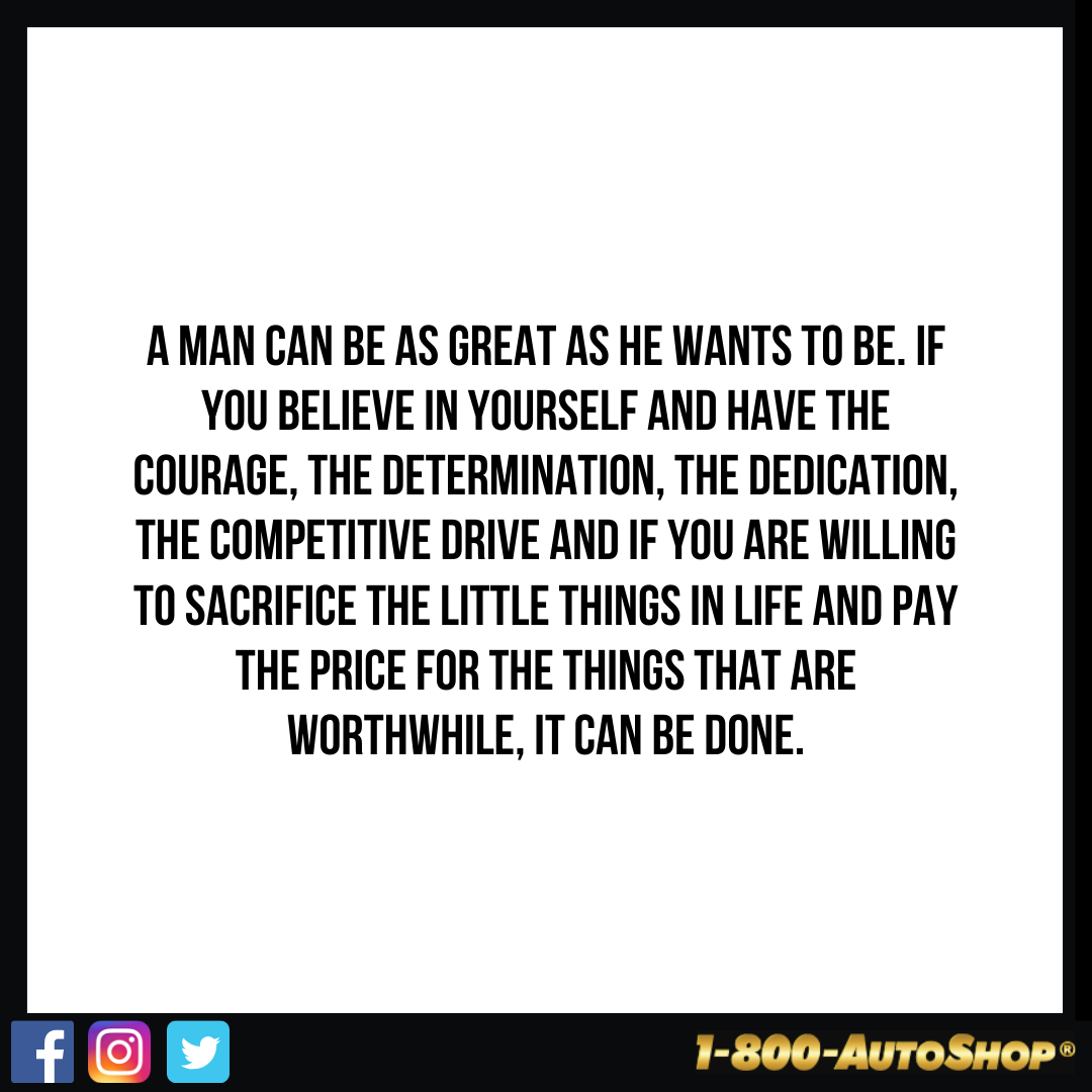 A man can be as great as he wants to be.
Vince Lombardi
#FridayFeeling #FridayMotivation