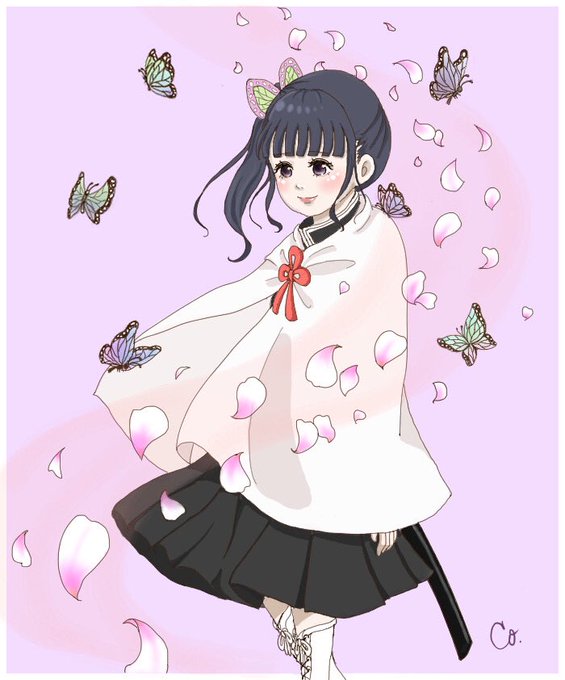 こむさんがTwitterに投稿した栗花落カナヲ(鬼滅の刃)のイラスト。